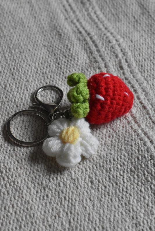 Porte clé Fraise rouge