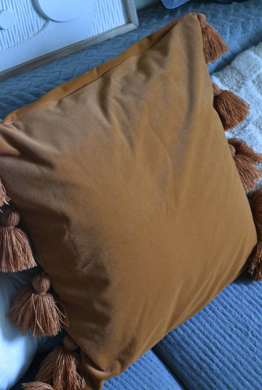 Housse de coussin Pompon Terracotta